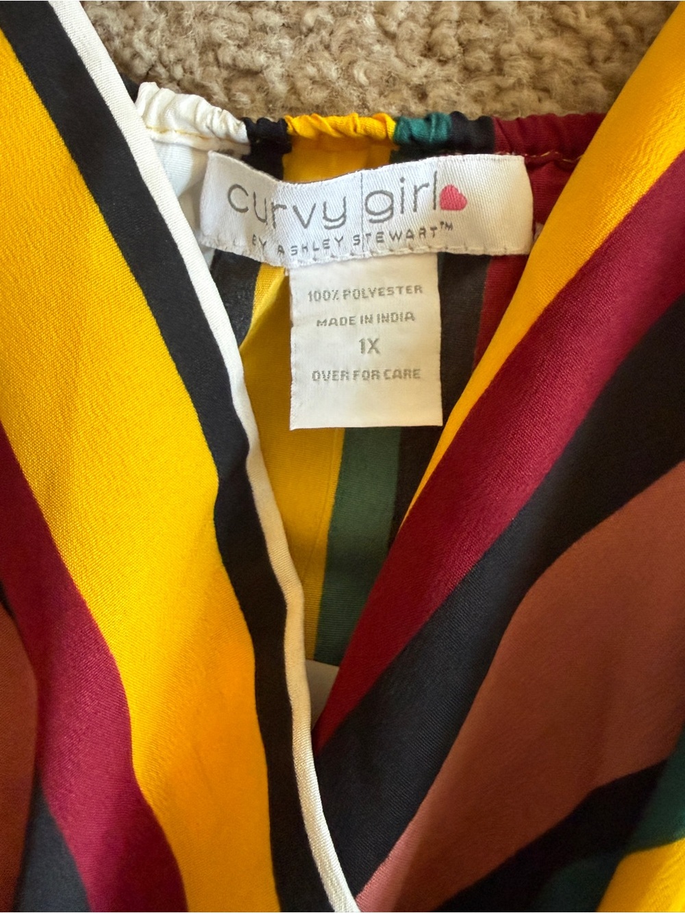 Striped Tie-Waist Kids Pants in Yellow, Pink, Green & White - Picture 3 of 3